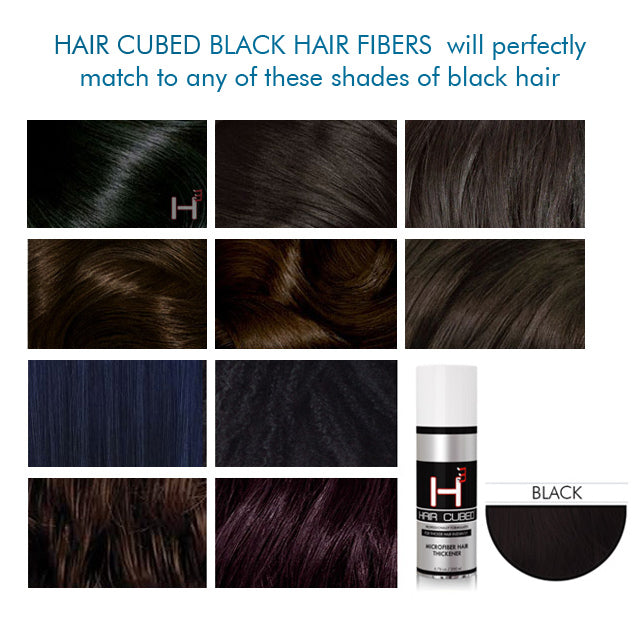 HairCubed® Fiber spray Color Black WaterProof HAIR CUBED INC