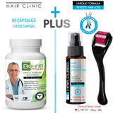 Bio hair capsules  + Clinical Hair Growth formula kit + microneedling