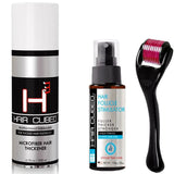 HairCubed® Micro Hair Fiber + Clinical Hair Growth formula kit + microneedling