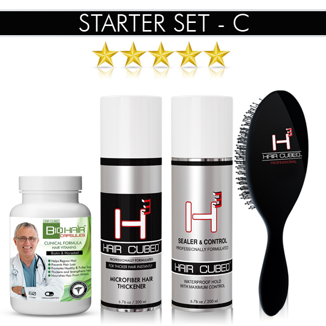 HairCubed Microfiber+ Sealer& Control+ Ionic Brush+ Bio Hair Capsules