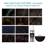 Black Hair Fibers, Color 1, 2